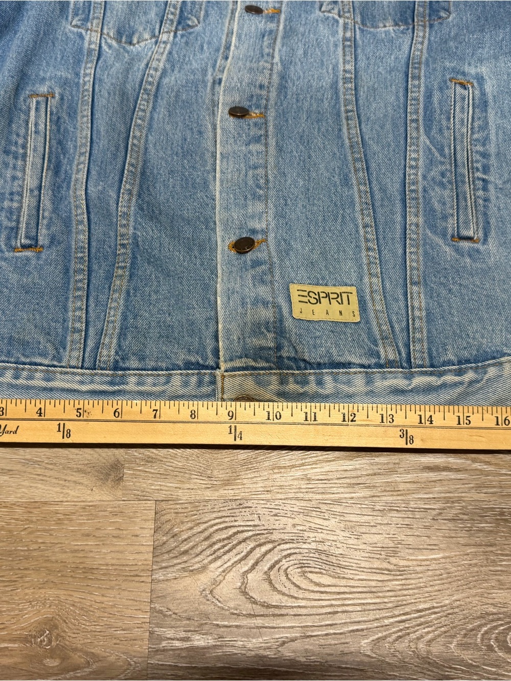 Esprit Vintage 80s/90s Blue Mens Size Medium Trucker Jean Jacket - Picture 9 of 16